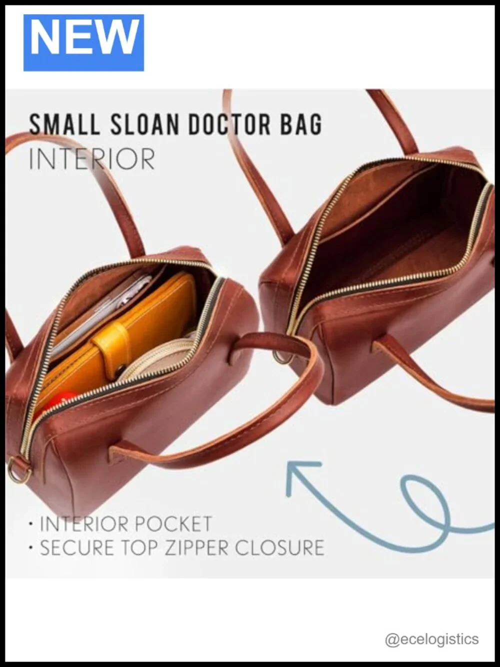 Full Grain Leather Doctor Bag Crossbody Purse Handbag